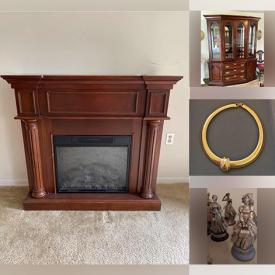 MaxSold Auction: This online auction features Wooden Electric Fireplace, Rocker, Table, house decors, figurines, dining table with chairs, dolls, serving ware plate sets, teacups, clocks, chandeliers, house appliances, toys, electronics and much more!