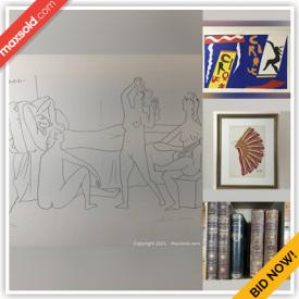 MaxSold Auction: This online auction features Vintage trade catalogs, History of Frederick The Great by T. Carlyle. Collection of Marina Picasso, Miro original lithograph "Nouvelles IV", After Pablo Picasso Offset Lithograph on Paper, Children books, Japanese print and much more!