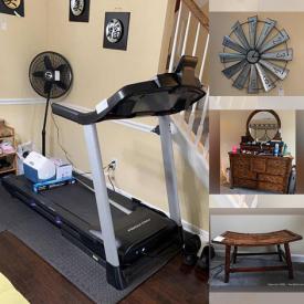 MaxSold Auction: This online auction features Treadmill, Elliptical, Furniture, Electronics, Wall Art, Area Rus, Metal Art, Office Supplies, Lamps, Outdoor Furniture and much more.