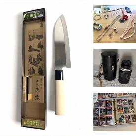 MaxSold Auction: This online auction features Japanese Kitchen Cutter, Sterling & Costume Jewelry, Baseball Cards, Wolfard Lamps, Cameras, Lens & Accessories and much more!