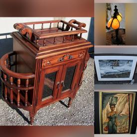 MaxSold Auction: This online auction features Vintage Liquor Cabinet, Jack Reid Watercolour Painting, Art Nouveau Table Lamp, Baccarat Crystal Animal, Vintage Xylophone, Antique Tibetan Hanging Incense Burner, Wood Carved Buddha, Royal Doulton Figurines, Ceramic Christmas Trees, Stained Glass Lamp and much more!