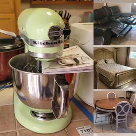 MaxSold Auction: This online auction features furniture such as a Century wardrobe, bunk beds, sleigh bed, dressers, leather electric recliner and more, Le Creuset pots, glassware, kitchenware, Instant Pot Duo Plus, Kitchenaid K45 mixer and other small kitchen appliances, Lenox flatware, floating shelves, bedding, decor and much more!