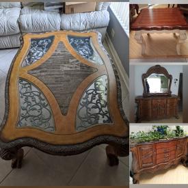 MaxSold Auction: This online auction features Michael Amini Paradisio Entertainment Center, Coffee Table, Buffett, Dressers, Antique Side Table and much more!