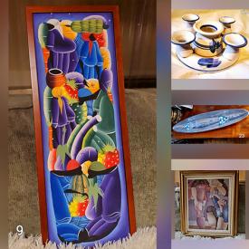 MaxSold Auction: This online auction features Picasso Print Signed, Rajka Kupesic Lithograph, Leather Boots, MCM Ceiling Light Shade, Studio Pottery, Fauz Poinsetta Arrangements, Vintage Fiesta Ware, Costume Jewelry, Decanters and much more!