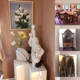 MaxSold Auction: This online auction features German Crystal Glassware, German Pottery, Statues & Pedestals, NIB Sewing Machine, Marble Table, Dining Room Table & Chairs, Buffet, Women’s Suits, Women's Outerwear and much more!