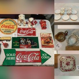 MaxSold Auction: This online auction features Coca Cola collectibles, dishware and assorted china, Wedgwood collector plates, PS3, jewelry boxes, toys, records, model buildings, pottery, crystalware, K2 ice skates, Pokemon cards, antique measuring glass, Timberlands, china cabinet, wall art, vintage wooden rackets, statues and much more!