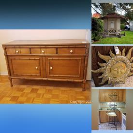 MaxSold Auction: This online auction features furniture such as a couch, office chair, cabinet, corner shelf, kitchen table and chairs, desk, shelf units, dressers and more, garden statues and decor, crystal, mirror, lamps, print and much more!