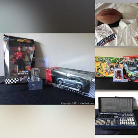 MaxSold Auction: This online auction features Dept 56 Dickens Miniatures, NIB Toys, Vintage Ceremonial Bronze/Brass Elephant, Acoustic Guitar, NASCAR Collectibles, Hand Tools, Arthur Court Serving Pieces, Indigo BluTinPlates, Bikes, Costume Jewelry and much more!