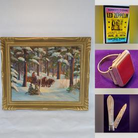 MaxSold Auction: This online auction features Costume Jewelry, Mother of Pearl Folder, Framed Boomerang, Saul Marjasz Pyrography, Concert Prints, Art Supplies, Fossils, Art Glass, Vintage Bottles, Marguerite W. Boyce Paintings, Stereo Components, LPs and much more!