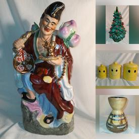 MaxSold Auction: This online auction features Asian Porcelain Statues, Royal Doulton Figurines, Turtle Lamp, Ceramic Christmas Tree Lamp, Sadler Teapot, Art Glass, Depression Glass, Vintage Pottery, Framed Oil Paintings, Wood Carved Decoy, New Legos, Wood Totem Poles and much more!