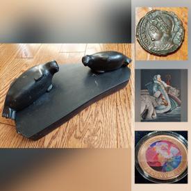 MaxSold Auction: This online auction features Vintage Inuit Stone Art, Vintage First Nations Beadwork, Studio Pottery, Coins, Vintage Leaded & Stained Glass, Ironwood Carving, New Toy, Comics, Fibre Optic Lamp, Vintage Watches, Vintage Music Boxes, Vintage Art Masks, Collector Plates, Beer Steins and much more!