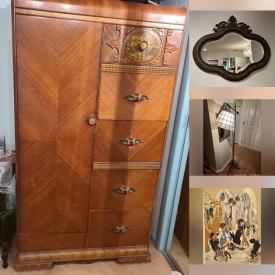 MaxSold Auction: This online auction features Vintage Waterfall Bedroom Set, Duncan Phyfe Style Dining Room Table, Antique Table, Table With Leather Insert, Walnut Desk, Judaica Artwork, Tzedakah Boxes and much more!