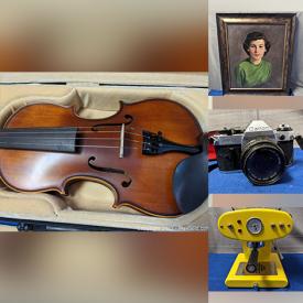 MaxSold Auction: This online auction features cameras, vintage collectibles, art, musical instruments, art books, lamps, studio pottery, art glass, Christmas gifts and decorations and much more.