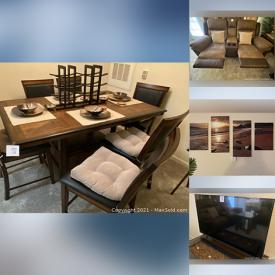 MaxSold Auction: This online auction features Panel Bed, Glider Recliner Reclining Love Seat & Sofa, Lift Top Coffee Table, LED TV, Washer, Dryer, Vacuum and much more!