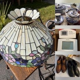 MaxSold Auction: This online auction features TV, CDs, Vintage Library Table, Trunk, Tiffany Style Hanging Lamp & Table Lamps, Vintage Brass & Cast Iron Bed Frame, Antique Folding Tables, Antique Ironstone Dishes, Printer, Cameras, Girls Bike, Patio Furniture, Women's Sweaters, Jackets, Boots & Shoes and much more!