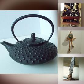 MaxSold Auction: This online auction features Asian Iron Teapot, Antique Iron, Vintage M&M Dispenser, Studio Pottery, Forelli Photograph, Vintage Brass Trivet, Vintage Sterling Jewelry, Italian Tiles, Vintage Folk Art, Table Top Slot Machine, Southwest Style Pottery and much more!