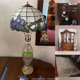 MaxSold Auction: This online auction features Ornate Wood Dining Table, Cabinet/buffet With marble Top, Set Of Mikasa China, Wall art, Glass Top Kitchen Table, Pots, White couch, Assortment of clocks, Figurines, Vacuum Cleaners, Dog Bird Bath, Candles and much more!
