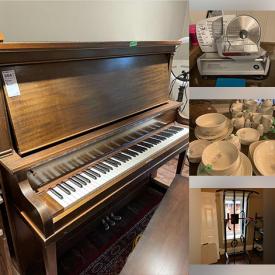 MaxSold Auction: This online auction features furniture such as a dresser, corner cabinet, tables, bench, cabinets, desk and more, Whitney piano, Heintzman upright piano, Mizmor guitar and other musical instruments, laminator, lawnmower and other yard care tools, decor, wall art, home repair tools, small kitchen appliances, kitchenware, Speedylock serger, shoes, wedding dress, cleaning tools, Royal Doulton and Mikasa dishware, bakeware, vases, planters and much more!