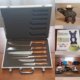 MaxSold Auction: This online auction features Carving Set, Video Games, New Camping Tent, and New Small Dog Clothes, Harnesses, Carriers, Leashes and much more!