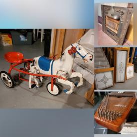 MaxSold Auction: This online auction features Antique Toys, Antique Fireplace, Stained Glass Shade, Refridgerator, Commercial Vault, Vintage String Instruments, Playstation 2 Games, Washburn Guitar, Cameras, Vintage Oscilloscope and much more!