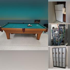 MaxSold Auction: This online auction features Olhausen pool table, appliances such as Westinghouse refrigerator, Amana dishwasher, Blomberg dryer, Whirlpool dishwasher, and Kenmore refrigerator, office furniture such as desks, bookcases, cubby shelving, workbenches, lockers, and conference table, electronics such as Dynex TV and Techcessories power supplies, computer and telecommunication materials such as PC Cable World bulk cable, HP IT racks and much more!