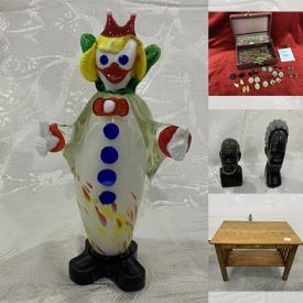 MaxSold Auction: This online auction features Stain Glass Light, Vintage Lighters, vintage Bells, Vintage Jewelry, Vintage Carvings, Art Glass, Studio Pottery, Vintage Bottles, Vintage Wooden Decoy, Decorative Plates, Royal Doulton Figurines, Vintage Toys, Hardware and much more!