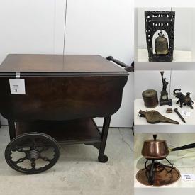 MaxSold Auction: This online auction features vintage rocking chair, blankets, vintage tea cart, Vintage Flatware Set, silver cutlery, vintage wedding dresses, Christmas decors, antique horseshoes, glass vases, plate sets, teacup sets, old money and much more!