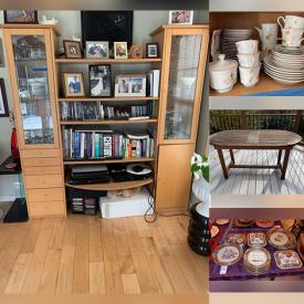 MaxSold Auction: This online auction features furniture such as a shelving unit, outdoor table and more, Mikasa china, Noritake china, antique Japanese porcelain china, serving ware, small kitchen appliances, wall art, portable office monitor, clothing and accessories, pillows, linens and much more!