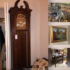 MaxSold Auction: This online auction features Secretary, Dresser, Dining Table, Book Cases, Hallway Table And Mirror, Typewriter Table And Side Table, Pagoda And Lion Statues and much more.