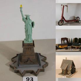 MaxSold Auction: This online auction features ALL Trains and Toys, new and vintage toys and games, an antique Victorian Christmas tree fencing, bubble blower, doll swing, bicycles, retro Radio Flyer scooter, dolls, figures, vintage science sets, wooden ships, Mr. Potato Head, vintage building toys,  It has G-Scale, O-Scale, HO-Sale, N-Scale and much more.