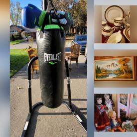 MaxSold Auction: This online auction features furniture such as a kid's rocking chair, teak coffee table, headboard, drawers, display table, solid table and more, framed photos, Everlast punching bag, skits, ceiling lights, glass oil lamps, vases, printer and other office supplies, Blue Mountain pottery and much more!