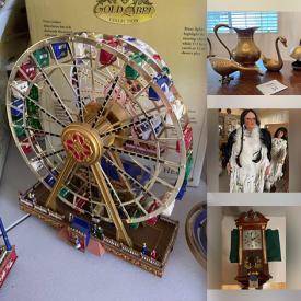 MaxSold Auction: This online auction features Dolls from Around the World, Small Kitchen Appliances, Thomas Kinkade Christmas Figurines, World’s Fair Working Displays, Road Bike, California Missions Collection, Music Boxes, Shirley Temple Collectibles, Decanters, Yarn, Sewing Machine and much more!