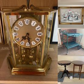 MaxSold Auction: This online auction features D. Desfor Oil Painting, Area Rugs, Carriage Clock, Mercury Glass Lamps, Laitenburger Wall Clock, 4 Poster Queen Bed, Cedar lined Blanket Chest, Patio Furniture, Decorative Birdhouses, Slate Welcome Signs, Framed Wall Art, Wine Rack and much more!
