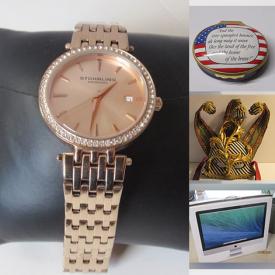 MaxSold Auction: This online auction features Halcyon Days Enamels Boxes, Antique Cameo Jewelry, Diamond Ring, Pearl Jewelry, New Jewelry Sets, Herend Porcelain, Steuben Glass, Women's Clothing some New, Powered Recliner Chair, Women's Watches, White House Christmas Ornaments, iMac Computer, Exercise Equipment, LE Political Chess Sets, Ugg Boots and much more!