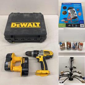 MaxSold Auction: This online auction features Chandeliers, Computer Tower, Underwater Fishing Camera, Heated Gloves & Jackets, Bike Helmet, Power Tools, Toys, Outerwear, Printer, Drone, Vacuum, Pet Accessories, Star Wars Collector Glasses and much more!