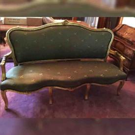 MaxSold Auction: This online auction features Vintage Settee, Inlaid Antique Wooden Desk, Coffee Set, Floral Bone China , Silverplates, Asian Pottery, Hammond Organ, Antique Look Clock, Chandelier and much more!