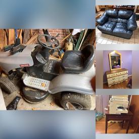 MaxSold Auction: This online auction features 32” Sony TV, 14k jewelry, Lionel trains, furniture such as wooden desk, side tables, leather sofa, tile table with chairs, cabinets, and dressers, Craftsman ride-on mower, yard tools, HP monitor, office supplies, home decor, area rugs, small kitchen appliances, cookware, vacuums, Kenmore freezer, outerwear, Christmas decor, stemware, luggage, home health aids, costume jewelry, Wii console, audio electronics, pet supplies and much more!