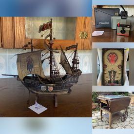 MaxSold Auction: This online auction has a fantastic sale of vintage items featuring antique washing machine, antique bookcase, antique sewing machine, antique clock, vintage drawer, jewelry box, oak throne chair, antique pinball game, antique polaroid camera, tea wagon and much more!