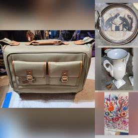 MaxSold Auction: This online auction features Canisters, Grinders, Table Linens, Curtains, Placemats, Brass Candelabra And Pestle, Vase, Planter, Golf Clubs & Bags, Frames And Wall Art, chars, all art, camera bag, luggage and much more!