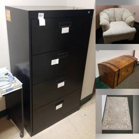 MaxSold Auction: This online auction features furniture such as office desks, sectional sofa, chairs, glass desks, office chairs, bookshelves, file cabinets and more, small kitchen appliances, framed wall art, electronics, dry erase board, kitchenware, office items, Foosball table and much more!