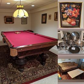 MaxSold Auction: This online auction features Antique Billiard Table, Tiffany Lamp, Treadmill, Antique Sofa, Antique Perfume Bottles, Studio Pottery, Vintage Bottles & Tins, Cuckoo Clock and much more!