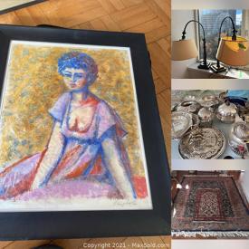 MaxSold Auction: This online auction features household items such as lamps, pots, dishes, silver kitchenware, trays, vintage chest, dresser, vintage table and much more!