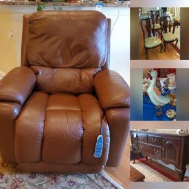 MaxSold Auction: This online auction features Waterford crystal, Lenox, Wedgwood, Heritage Village, sterling silver, furniture such as Pearson sofa and armchairs, parlor chairs, dining table, dining chairs, and Ethan Allen server, crystal lamps, glassware, dishware, wall art, area rugs, books and much more!