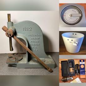 MaxSold Auction: This online auction features Drill Bits, Wrenches, Construction Hardware, Stereo Components, Assorted Hardware, Unfinished Furniture, Vacuum Tubes, Stopwatches, Greenerd Arbor Press, Sockets, Chainsaw, Rolling Toolbox, Hand Tools and much more!
