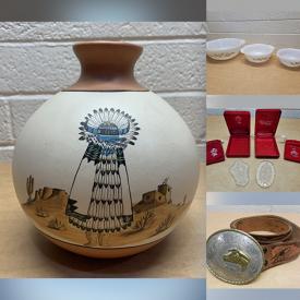 MaxSold Auction: This online auction features Waterford Crystal Christmas Ornaments, Willow Tree Figurines, Comics, Studio Pottery, Vintage Carnival Glass, Art Glass, Chicken Collection, Board Games, Leather Art, Vintage Asian Tea Set, Pfaltzgraff Dishes, DVDs, Steins, Men's Leather Jackets and much more!