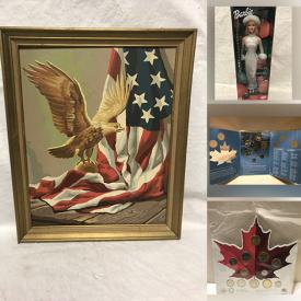 MaxSold Auction: This online auction features Collectibles such as NIB Holiday Barbie, Avon, Beatles, Star Wars, Plates, and Coins, Cookie Jar, NIB Solar Lights, Digital Drums, Beanie Babies, Costume Jewellery, NIB Beauty Appliances, Bohemia Crystal and much more!