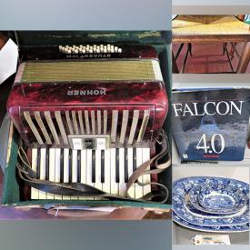 MaxSold Auction: This online auction features Antiques & fine Collectibles of Wedgwood dishes, Hitchcock Chairs, Dining room table, 1900's Accordions, rare Thomas Kinkade "Clearing Storms" #1 Lim Ed, Lots of Vintage Video Games & Books, Vintage Teacups, Copper & Brass, Fishing gear, Lobster Trap, Toolboxes, MCM Glass dishes, Milk cans, Christmas, early Singer Sewing Machine, and More!