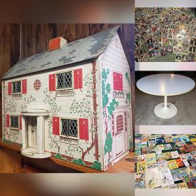 MaxSold Auction: This online auction features a vintage wood dollhouse, handmade wood toys, board games, toys, graphic novels, framed comic art, football cards, encyclopedias, storage shelves, chairs, wood tables, bookcases, office desks, filing cabinets, bed frames, tools and much more!