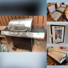 MaxSold Auction: This online auction features Framed Wall Art, Asian Style Tea Set, Dining Table & Chairs, Area Rug, Decorative Plates, BBQ Grill, Muskoka Chairs, Sidney Smith Painting, TV, Smart Watch, Sewing Machine, Printer, Dance Shoes, Dyson Vacuum, Exercise Equipment, Teak Cabinet, Garden Equipment and much more!