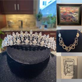 MaxSold Auction: This online auction features American Leather Sleeper Sofa, Studio Pottery, Brenda Wong Necklaces, Costume Jewelry, NIB Queen Box Spring, AY Jackson Print, Antique Postcards, Wedding Jewelry, Crystals, Puzzles and much more!